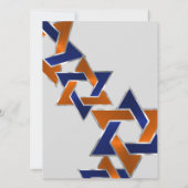 Invitation Bar Mitzvah Silver Blue Orange Star de David (Dos)