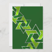 Invitation Bar Mitzvah Silver Lime Green Star de David (Dos)