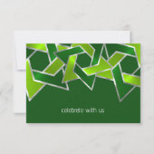 Invitation Bar Mitzvah Silver Lime Green Star de David (Devant)