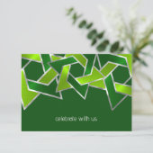 Invitation Bar Mitzvah Silver Lime Green Star de David (Debout devant)