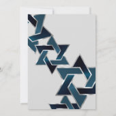 Invitation Bar Mitzvah Silver Teal Navy Blue Star of David (Dos)
