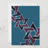 Invitation Bar Mitzvah Silver Teal Purple Star of David (Dos)