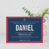 Invitation BAR MITZVAH sport moderne garçon audacieux rouge m (Debout devant)