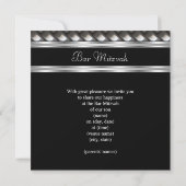 Invitation Bar Mitzvah Star Black Silver Metal garçon mâle (Dos)