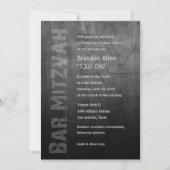 Invitation Bar Mitzvah Star de David Black Grunge (Devant)
