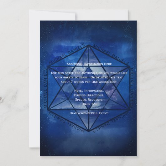 Invitation Bar Mitzvah Star de David Blue Space (Dos)