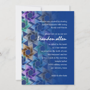 Invitation Bar Mitzvah Star de David Damask