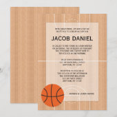 Invitation Bar Mitzvah sur le thème de basketball (Devant / Derrière)