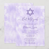 Invitation Bar Mitzvah Tie Dye Violet (Devant / Derrière)