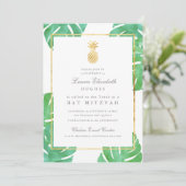 Invitation Bar Mitzvah Tropicale Ananas (Debout devant)