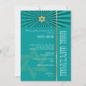 Invitation Bar Mitzvah/turquoise/or (Devant)