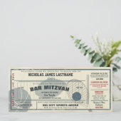 Invitation Bar Mitzvah Vintage Sport Pass (Debout devant)
