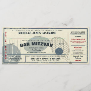 Invitation Bar Mitzvah Vintage Sport Pass