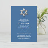 Invitation Bar Mitzvah Wyatt Jewish Star Blue (Debout devant)