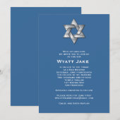Invitation Bar Mitzvah Wyatt Jewish Star Blue (Devant / Derrière)