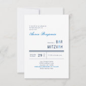 Invitation Bar moderne bleu Mitzvah (Devant)