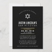 Invitation BAR MODERNE MITZVAH classe cool bold minimaliste n (Devant)