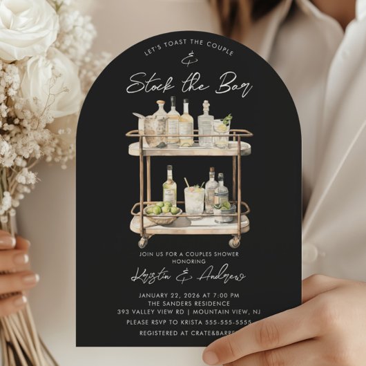 Invitation Bar moderne Panier Couples Douche