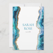 Invitation Bar ou Bat Mitzvah Agate Or bleu et or (Dos)