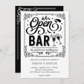 Invitation Bar Ouvert (et Mariage) | Micro Mariage Décontract (Devant / Derrière)
