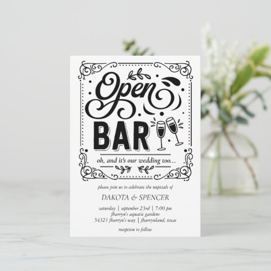 Invitation Bar Ouvert (et Mariage) | Micro Mariage Décontract (Debout devant)