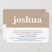 Invitation BAR SIMPLE MITZVAH cool étoile moderne david kraft (Devant / Derrière)