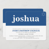 Invitation BAR SIMPLE MITZVAH cool étoile moderne david navy (Devant / Derrière)