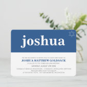 Invitation BAR SIMPLE MITZVAH cool étoile moderne david navy (Debout devant)