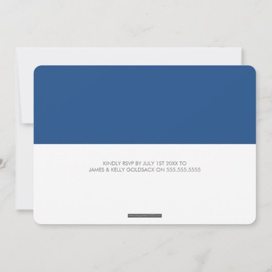 Invitation BAR SIMPLE MITZVAH cool étoile moderne david navy (Dos)