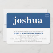 Invitation BAR SIMPLE MITZVAH cool étoile moderne david navy (Devant)