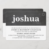 Invitation BAR SIMPLE MITZVAH étoile moderne de david chalkbo (Devant / Derrière)