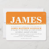 Invitation BAR SIMPLE MITZVAH moderne juive étoile orange (Devant)
