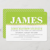 Invitation BAR SIMPLE MITZVAH moderne juive étoile vert citro (Devant / Derrière)