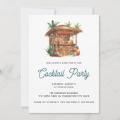 Invitation Bar Tiki Fête Tropicale de Cocktails Jardin d'Été (Devant)