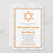 Invitation Bar traditionnel blanc orange Mitzvah (Devant)