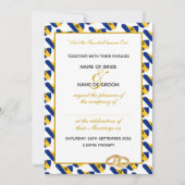 Invitation BARBADOS Christian Gold Script Celebration Mariage (Devant)