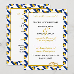 Invitation BARBADOS Christian Gold Script Celebration Mariage
