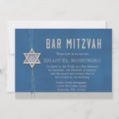 Invitation Barbar Mitzvah Silver Star Blue Beads (Devant)