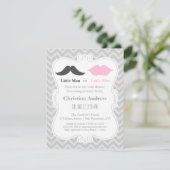Invitation Barbe et Lèvres Grises Baby Shower pour Dévoiler l (Debout devant)