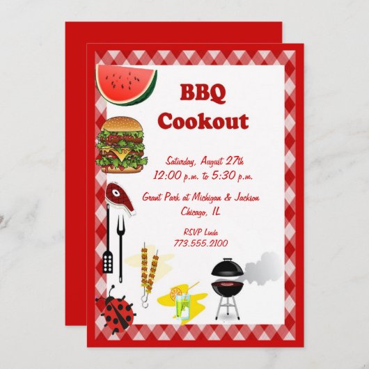 invitation barbecue (Devant / Derrière)