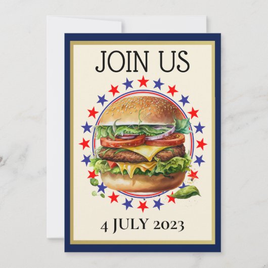 Invitation Barbecue / 4 juillet / etc. (Devant)