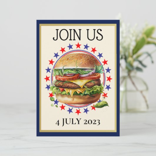 Invitation Barbecue / 4 juillet / etc. (Debout devant)