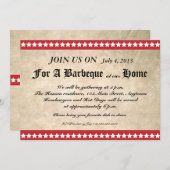Invitation barbecue 4 juillet vintage (Devant / Derrière)