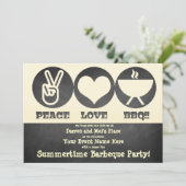 Invitation Barbecue Amour Paix (Debout devant)