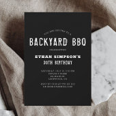 Invitation Barbecue Anniversaire Noir moderne