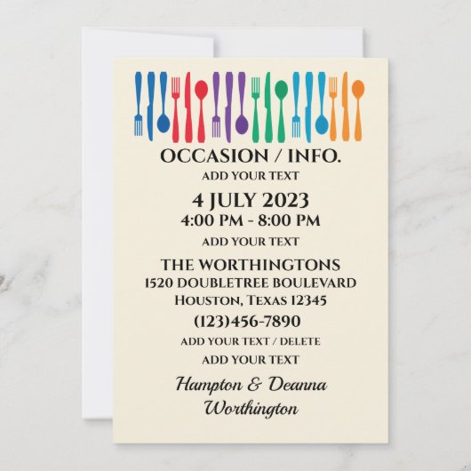 Invitation Barbecue au cochon de lait (Dos)