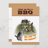 Invitation barbecue avec chats (Devant / Derrière)