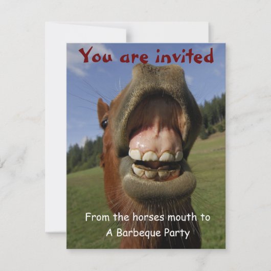 Invitation barbecue avec Funny Horse personnalisab (Devant)