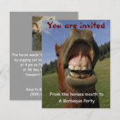 Invitation barbecue avec Funny Horse personnalisab (Devant / Derrière)
