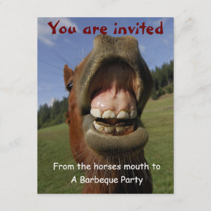 Invitation barbecue avec Funny Horse personnalisab
